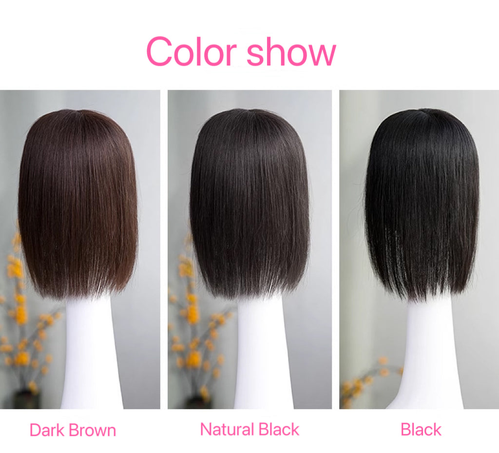 4.3" *3.5" Base Natural Silk Top Human Hair toppers for womens toupee half wigs top hair pieces